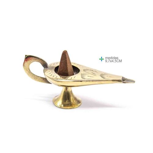 PI-75969 PORTA INCENSO LAMPARINA MTL DOURADA 9.7X4.5CM