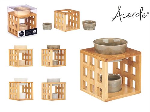 84552 QUEIMADOR CERAMICA/BAMBU 9,7 x 9,7 x 12,7 cm