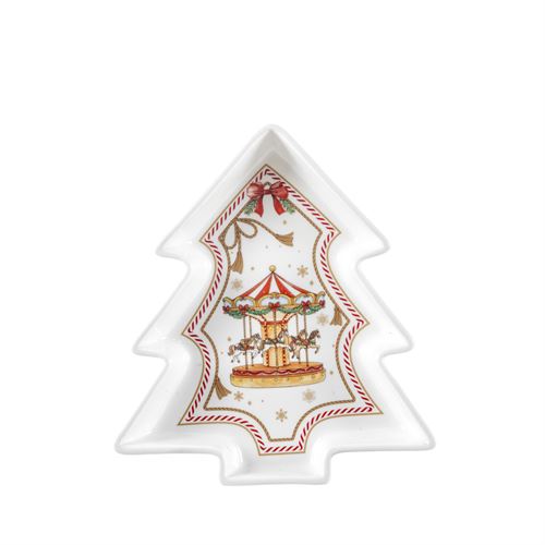 24785 PRATO ARVORE NATAL 20,5 X 23 CM PORCELANA
