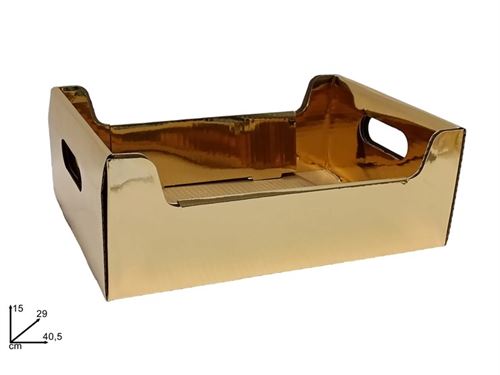 303116 CX CARTAO OURO METALIZADO 40,5X29X15CM