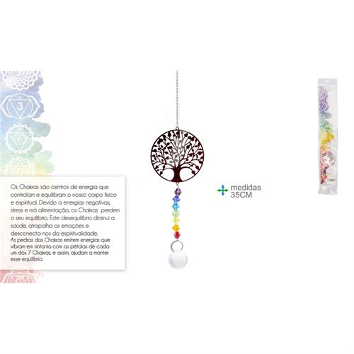 PM-77180 CAPTADOR DE ENERGIA 7 CHAKRAS C/ ÁRV. VIDA 35CM