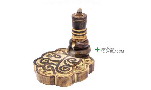 FF-75528 Fonte Fumo Madeira Flôr 12,5x16x13cm