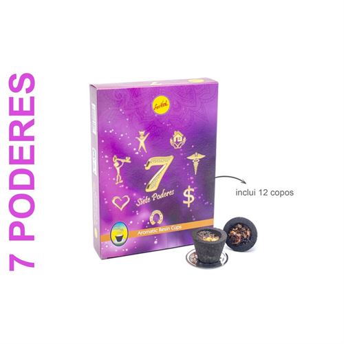 24223 COPOS DE CARVÃO  C/RESINAS NAT. SETE PODERES 12PCS
