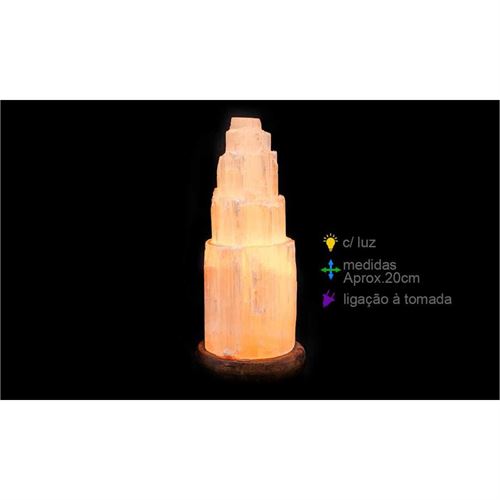 LS-72938 CANDEEIRO SELENITA COM BASE APROXIMADAMENTE 20CM