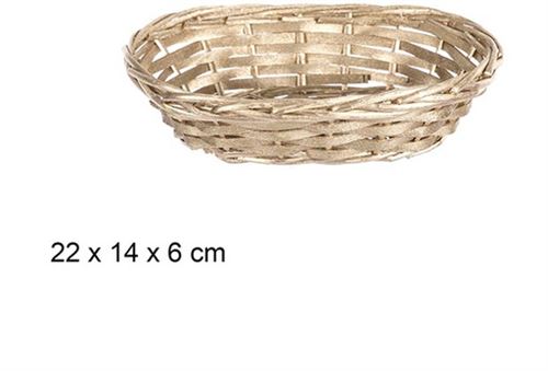 CESTO VERGA OURO 22X14X6CM