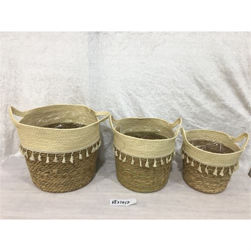 CESTAS FIBRA CREME/NATURAL 37X35CM