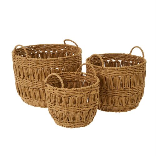 CESTOS FIBRA NATURAL SET3 36X36X31,50