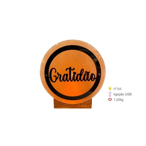 LS-76573 CANDEEIRO SAL HIMALAYA GRATIDÃO USB 1,2KG