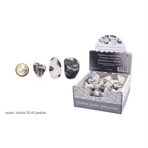 59652 QUARTZO C/TURMALINA ROLADO 2A3cm