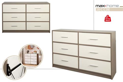 18415 COMODA 6 GAVETAS MDF 114X30X70CM