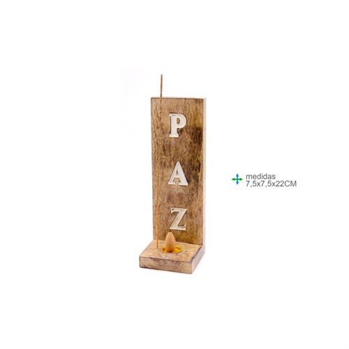 PI-76608 PORTA INCENSO NATURAL PAZ 7,5X7,5X22CM