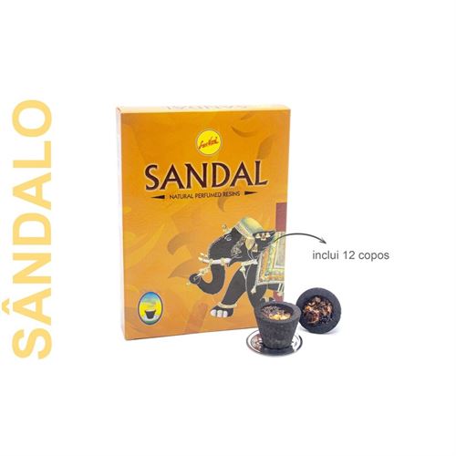 8906037224216 COPO CARVAO COM RESINA NAT SANDALO 12PÇS
