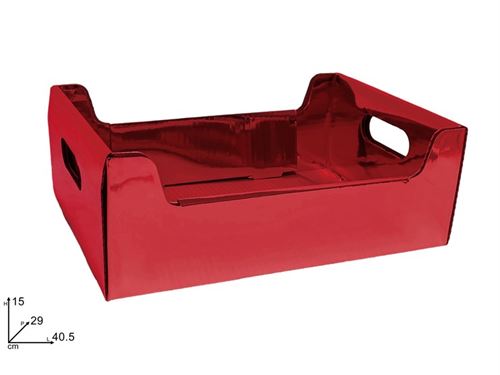 303109 CX CARTAO VERMELHO METALIZADO 40,5X29X15CM