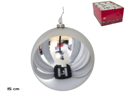 500142 BOLA NATAL PRATA 15CM