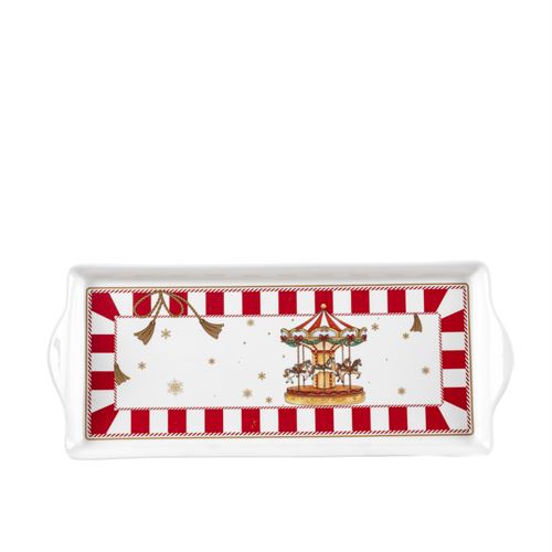 24784 TRAVESSA 34X14 CM EM PORCELANA