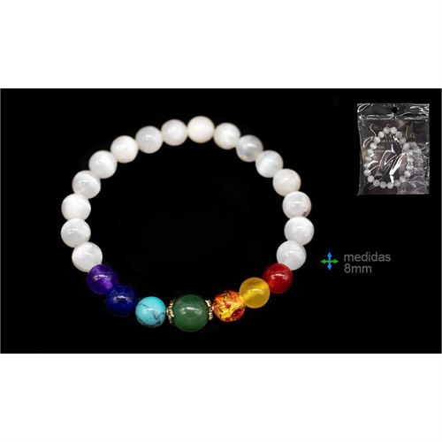 LS-75801 PULSEIRA PEDRA SELENITA 8MM