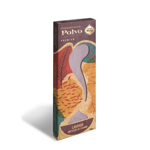 233022 SAHUMERIO EN POLVO LAVANDA CON FLORES DE LAVANDA 60GR