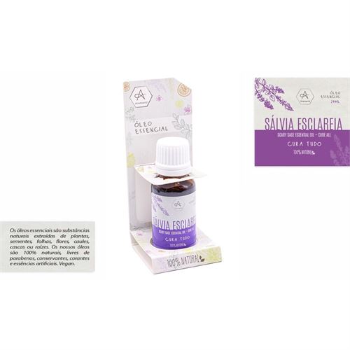 65417 ÓLEO ESSENCIAL AROMARTE SÁLVIA ESCLAREIA, 20 ML