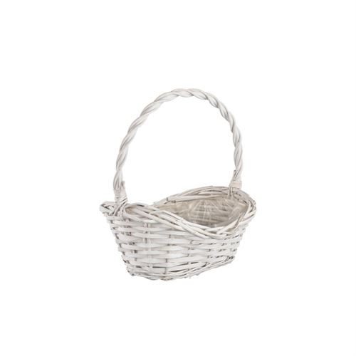 CESTA VIME OVAL BRANCA 27X20X30
