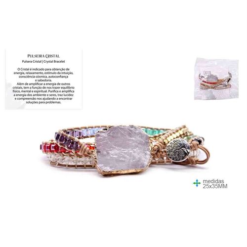 OT-74857 PULSEIRA CABEDAL CRISTAL 25X35MM