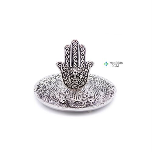 PI-75602 PORTA INCENSO METAL MÃO FÁTIMA 10CM