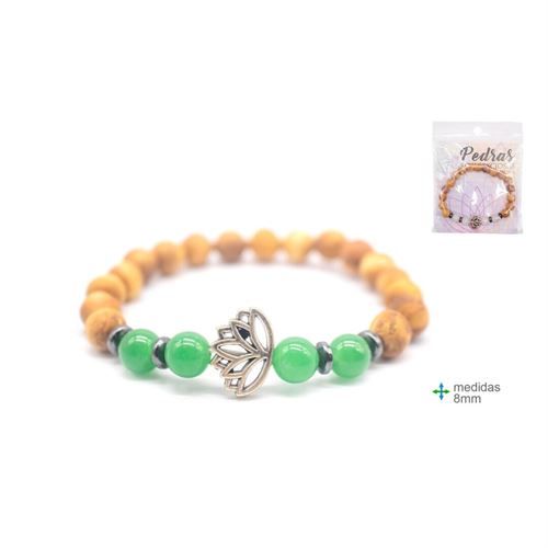 OT-75984 PULSEIRA MADEIRA AVENTURINA COM PEDRA 8MM