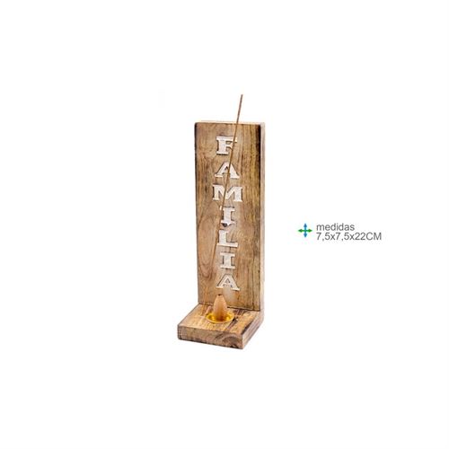 PI-76606 PORTA INCENSO NATURAL 7,5X7,5X22CM