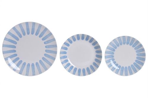 PC-228217 SERVIÇO 18PÇS PORCELANA RISCAS AZUL