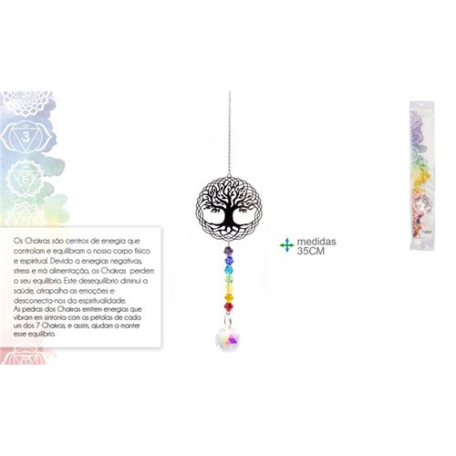 PM-77176 CAPTADOR DE ENERGIA 7 CHAKRAS C/ ÁRV. VIDA 35CM