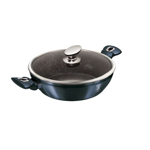 BH-1877 PANELA RASA COM TAMPA 28CM 3,8L AQUAMARINE