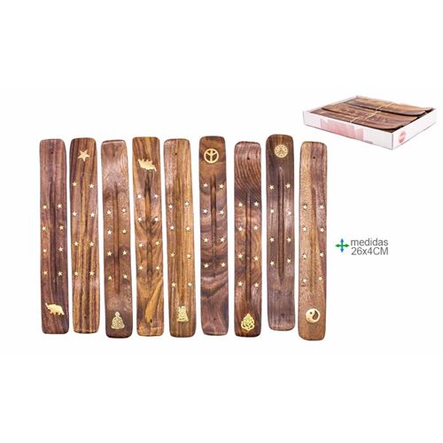 PI-35310 PORTA INCENSO MADEIRA 26CM