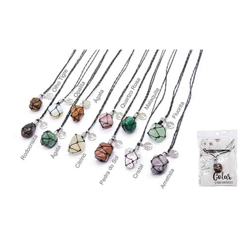 OT-74602 Colares Pedras Naturais Semipreciosas