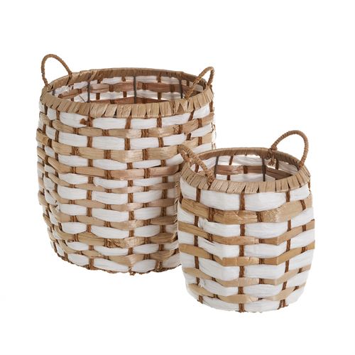 CESTOS FIBRA NATURAL 34 X 34 X 35 CM SET2
