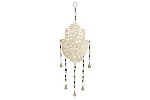DH-196933 DECORAÇAO DE PENDURAR METAL MANGA 22X2X59 HAMSA