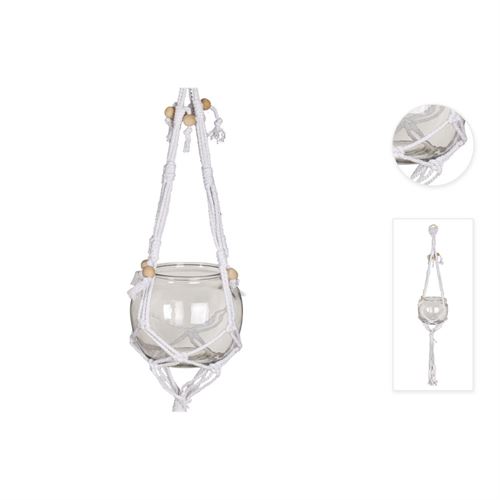 03634 VASO C/ MACRAME 13/18x15x95cm