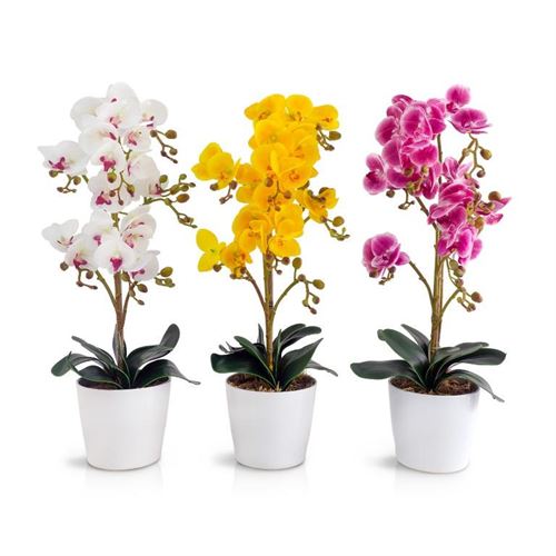 ORQUIDEA ARTIFICIAL EM VASO 15X64CM CORES SORTIDAS