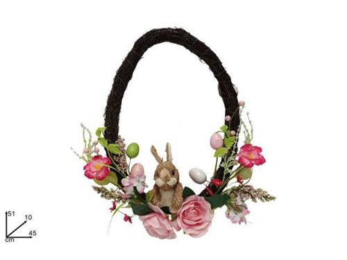 230030 DECORAÇAO PORTA COM COELHO 44 CM