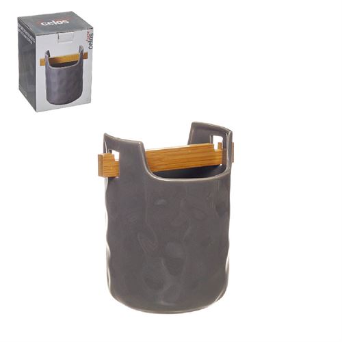24342 SUPORTE TALHERES CERAMICA BAMBU C 11,00 L 11,00 A 15,00
