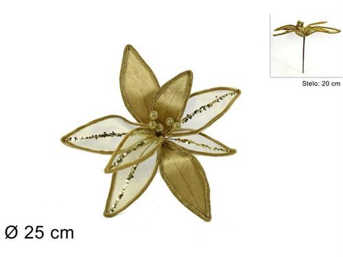 065625 FLOR NATAL VELUDO OURO