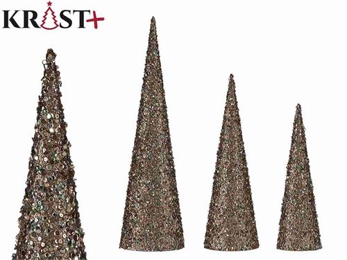 90157 CONE NATAL LANTEJOULAS CHAMPAGNE X3