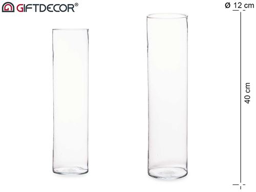 82182 JARRA VIDRO CILINDRICO 40CM DIAM 12CM
