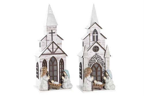 NV-198686 CASA MDF LED 13X12,3X33 IGREJA  2 SURT.
