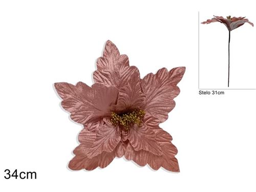 279589 FLOR DE NATAL ROSA 34CM