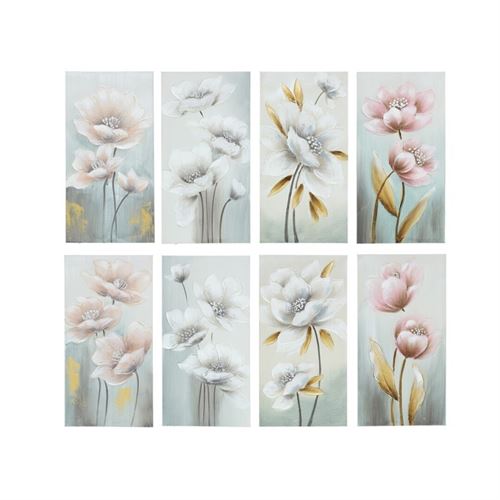 372259 QUADRO COM FLORES 8 SORTIDAS 30X60X3 CM