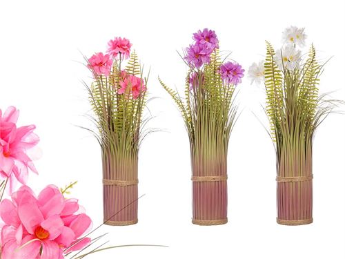 60675 RAMO FLORES PETALAS LARGAS 3 CORES 50CM