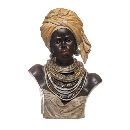 BUSTO AFRICANA POLIRESINA C 27X16X40CM