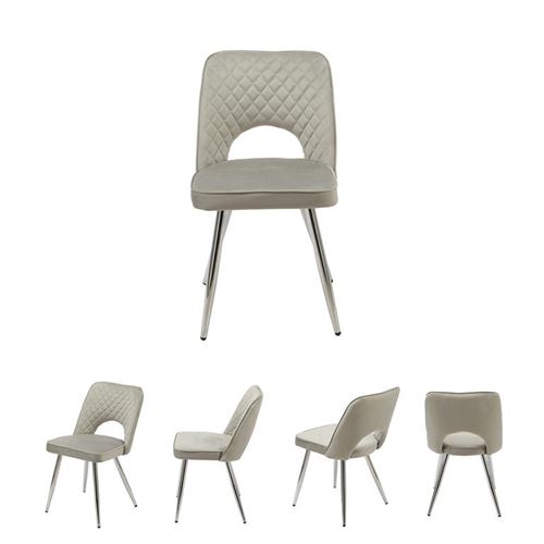 12659695 CADEIRA CINZA PÉS CROMADOS 45X58X80CM