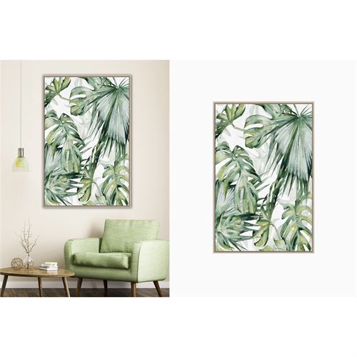 QUADRO FOLHAS VERDES 80X120CM