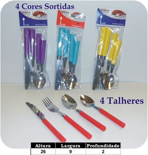 CONJ. 4 TALHERES INOX