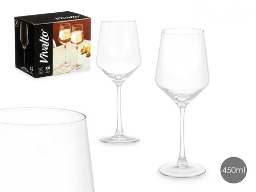 85910 CONJUNTO 6 COPOS VIDRO VINHO 450ML